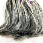 موی ۱۵سانتی حالت دار،طرح مش، مشکی کرم کد M0414 - Image 2